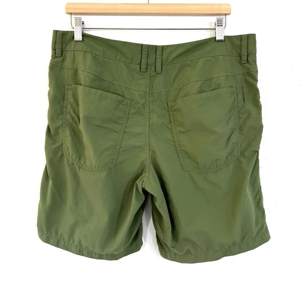 The North Face Swim Trunks Men FlashDry Medium Green Nylon Board Shorts Swimwear